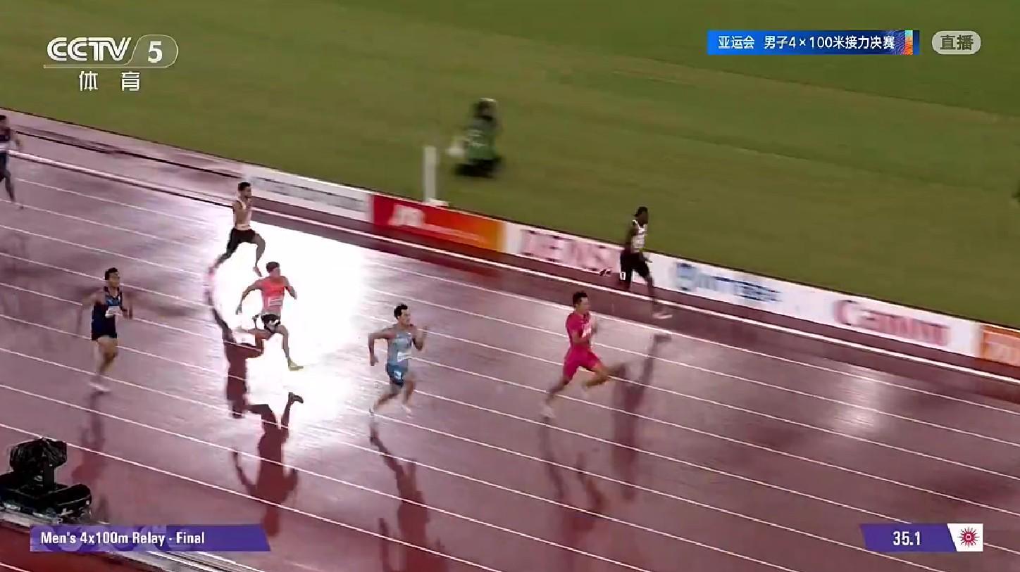 亚运会男子4x100米接力：中国队成功卫冕！中国台北、韩国分获银铜牌